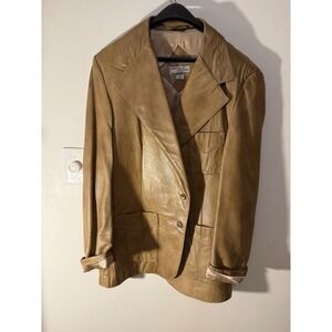 Grais Glazed Antline Cabretta Leather Vtg Jacket‎ Men's 46R